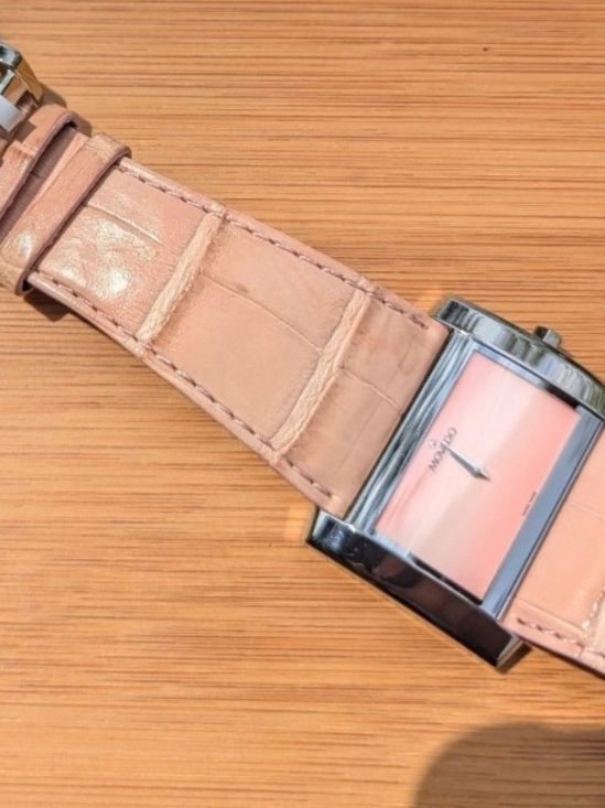 Movado Pink Leather Strap Watch main image 7